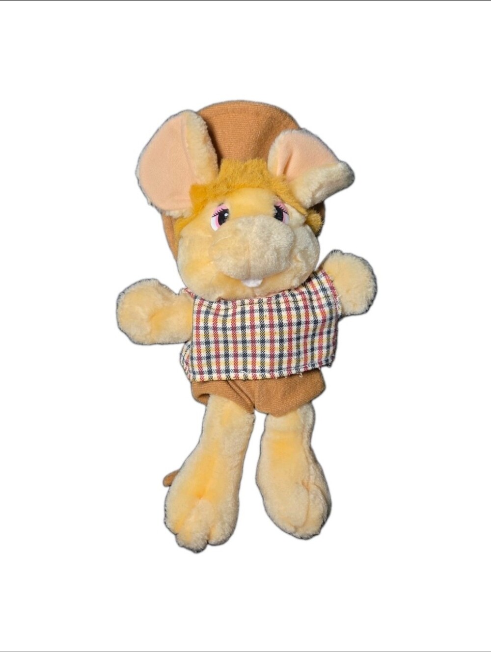 Topo Gigio Farmer Flannel Cowgirl Hat Mouse Collectible Rare Plush